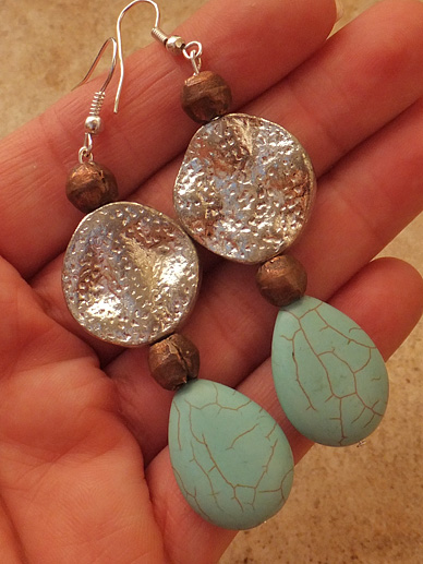 TURQUOISE MIXED METALS EARRINGS